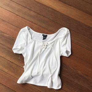 White tie up crop top. Only been worn once